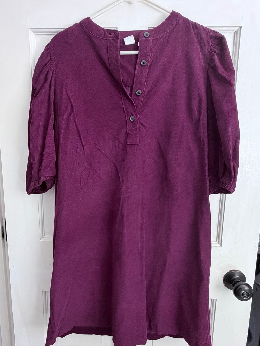 GAP Plum Ribbed Button-Up Top